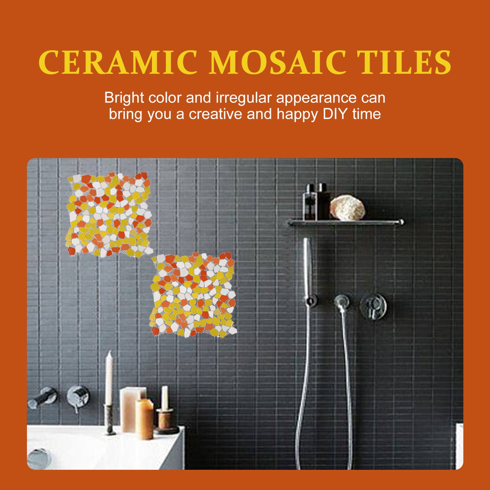 ELAYARD Ceramic Mosaic Tiles Multi-Color for Crafts, Home Decoration, Art Projects and Designs