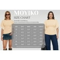 thumbnail image 7 of MOYIKO T Shirts for Women Boat Neck 3/4 Flare Sleeve Ruched Fitted Shirts, 7 of 7