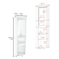 thumbnail image 3 of Freestanding Mirrored Liquor Storage Cabinet With Double Doors And Shelves Modern 75" H Corner Bar - Design, White Particle Board Two For French 75 Ingredients, 3 of 4