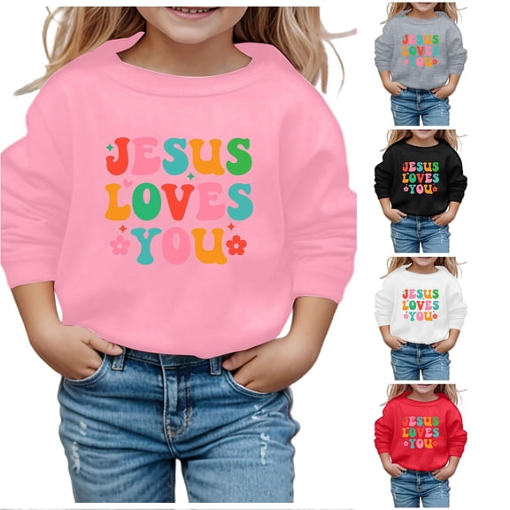 Byoo Big Girl's Colorful Letter Graphic Sweatshirt Printed Sweatshirts Daily Sweatshirt Pullover Top,Pink
