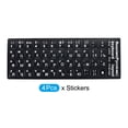 thumbnail image 3 of Uxcell Russian Keyboard Layout Stickers Computer Replacement Cover Universal Black Background White Lettering, 4 Pack, 3 of 5