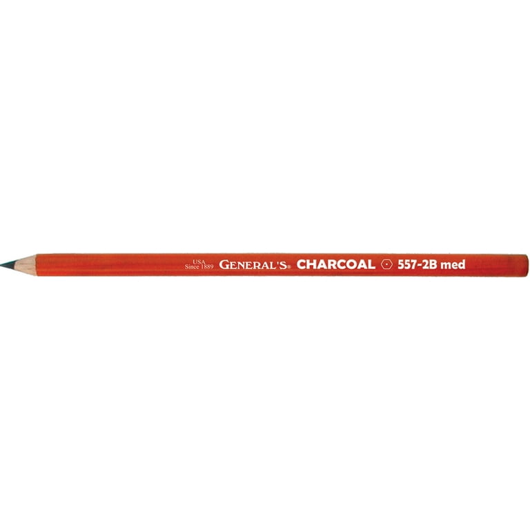  General Pencil 5582BP Charcoal White Pencils 2/Pkg-2B