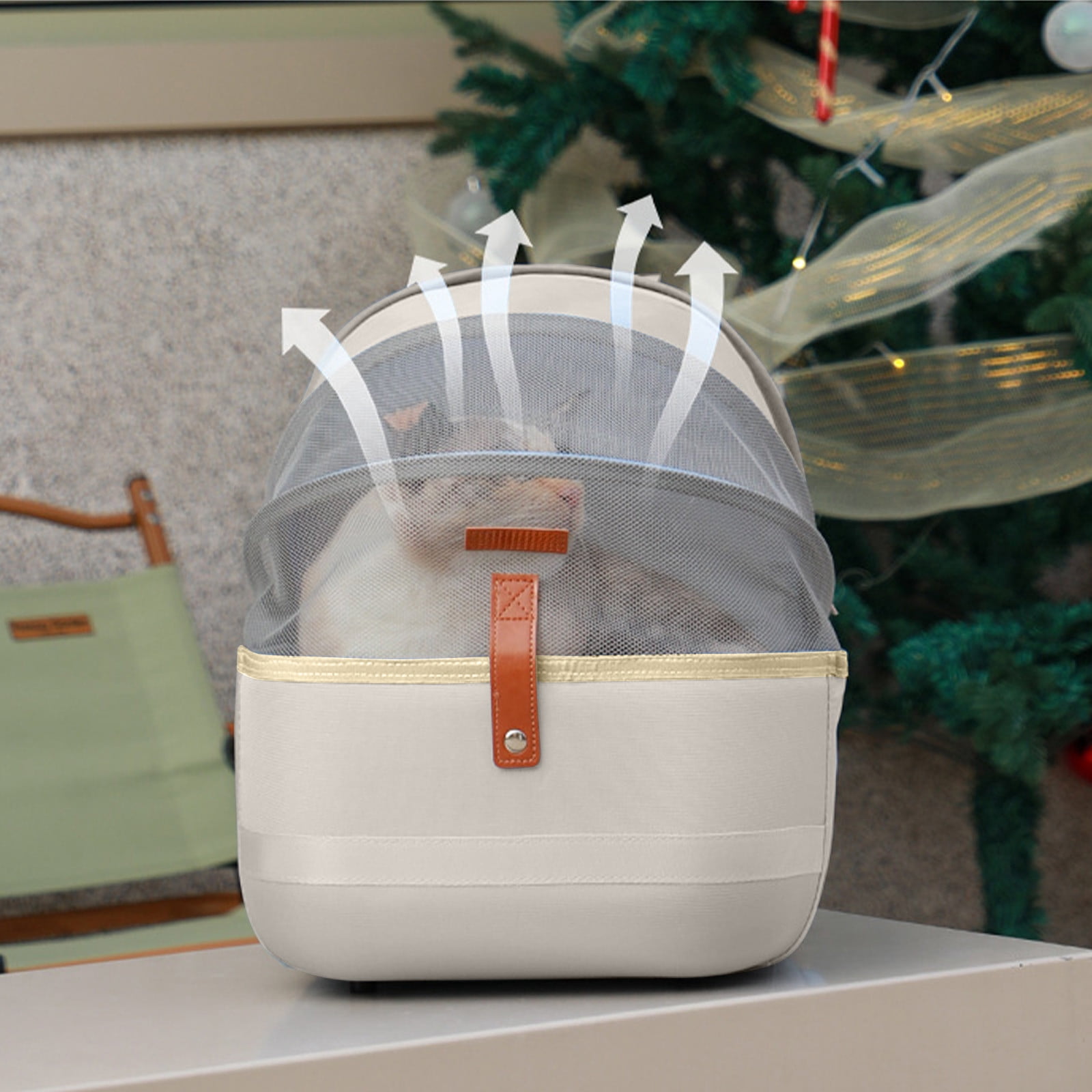 Pet Carrier Backpack Breathable Lightweight Travel Carrier for Cats Dogs with Safety Leash Hiking Outdoor Vet Trip Foldable Soft Sided Pet Carrier Home Travel Pet Bag Hiking Vet Trips Pet Travel Bag