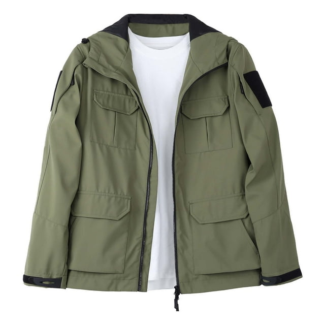 MKLEKYY Veste de Travail pour Hommes Veste Décontractée à Capuche Coupe-Vent Extérieure
