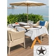 thumbnail image 4 of Outdoor Tablecloth with Umbrella Hole and Zipper, Texas Star Western Rectangle Table Cloth 60x120 Inch Waterproof Tablecloth, Brown Farm Country Gray Wooden Board Picnic Table Cover for Patio Camping, 4 of 7
