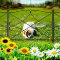 thumbnail image 3 of AMAGABELI GARDEN & HOME Decorative Garden Fence GFP007 24in x 10ft Galvanized Outdoor Rustproof Metal Landscape Wire Fencing Folding Wire Patio Fences Flower Bed Animal Dogs Barrier Border Edge, 3 of 7