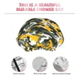 thumbnail image 4 of Yellow Green Camouflage Shower Cap, Reusable Bath Hair Hat for all Hair Lengths Hair Cover with Elastic Band Double Waterproof Layers Bathing Hat, 4 of 5