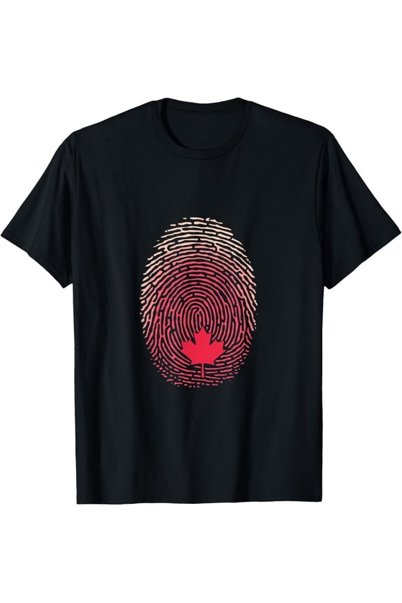 Canada Flag Canadian Fingerprint Funny Canada Memes T-Shirt