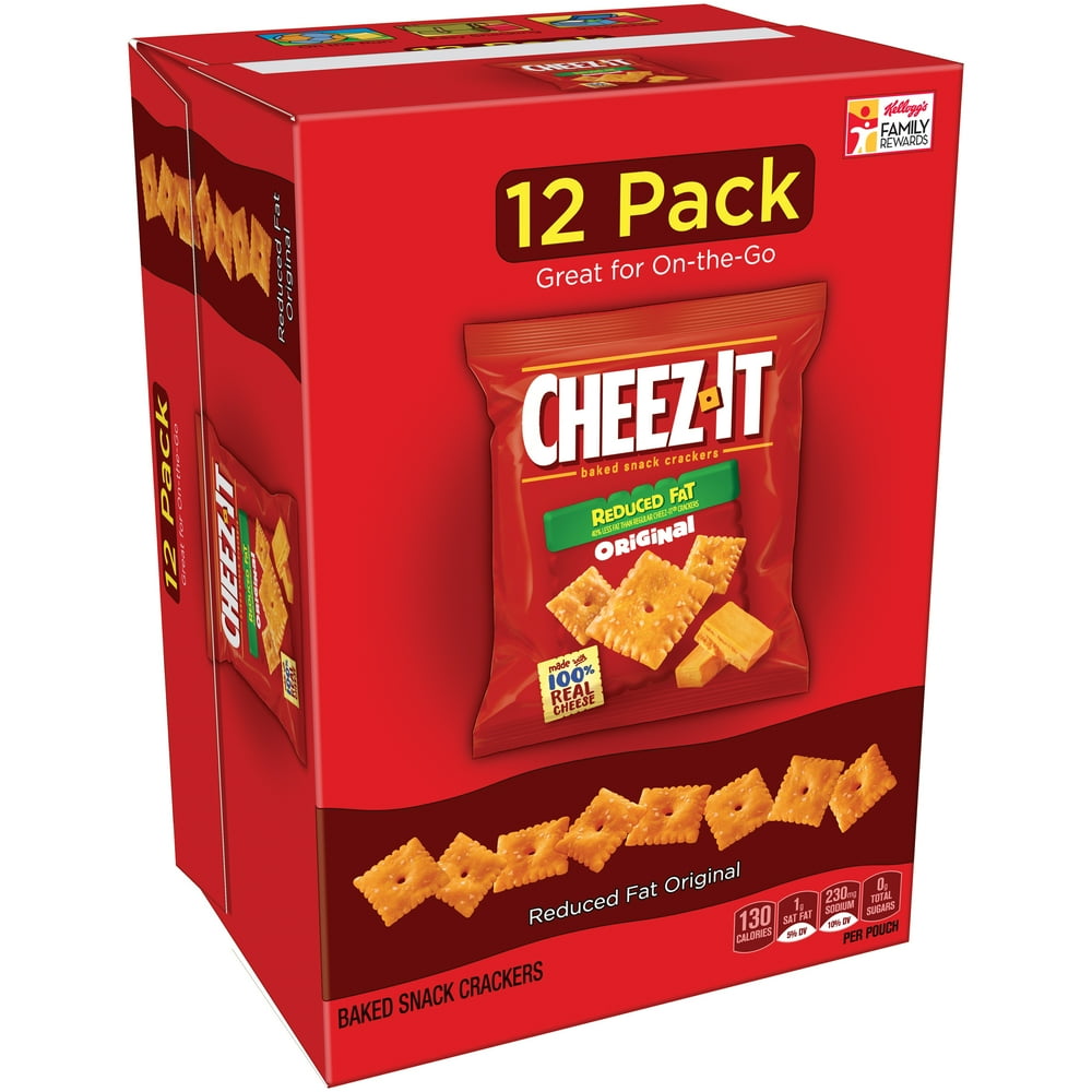 CheezIt Reduced Fat Baked Original Snack Crackers 1 oz 12 ct Walmart