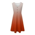 thumbnail image 4 of vigerkar Women 2025 Summer Dresses Sleeveless Casual Loose Swing Button Down Midi Dress with Pockets Orange, XXL, 4 of 5