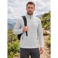 thumbnail image 4 of GIRUNS Men's Jacket Lightweight Softshell Zip Up Windbreaker Outdoor Casual Hiking Coat Light Gray 2XL, 4 of 7