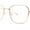 Gold - Clear, variant on Classic Rectangle Retro 90s Nerdy Metal Rim Sunglasses Gold Brown