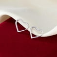 thumbnail image 4 of Solid 925 Sterling Silver 1.6CM Heart Hoop Earrings for Women Teens Minimalist Hoop Earrings Sweet Love Heart Earrings, 4 of 6