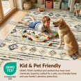 thumbnail image 4 of Design&I 4'x6' Washable Area Rug Farmhouse Vintage Faded Geometric Band Entryway Boho Bathroom for Dorm Room, Living Apartment, Flatweave Daily Traffic Ready, 4 of 7