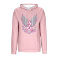 thumbnail image 4 of Uootdi Breast Cancer Long Sleeve Gift Shirt for Women Tackle Breast Cancer Pink Ribbon Pink Rugby Print Football Casual Hoodies, 4 of 5