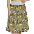 thumbnail image 1 of Women's Yellow Mandala Moroccan Mosaic A-line Printed Skirt Casual Wear, L, Yellow Black White, by Ambesonne, 1 of 1