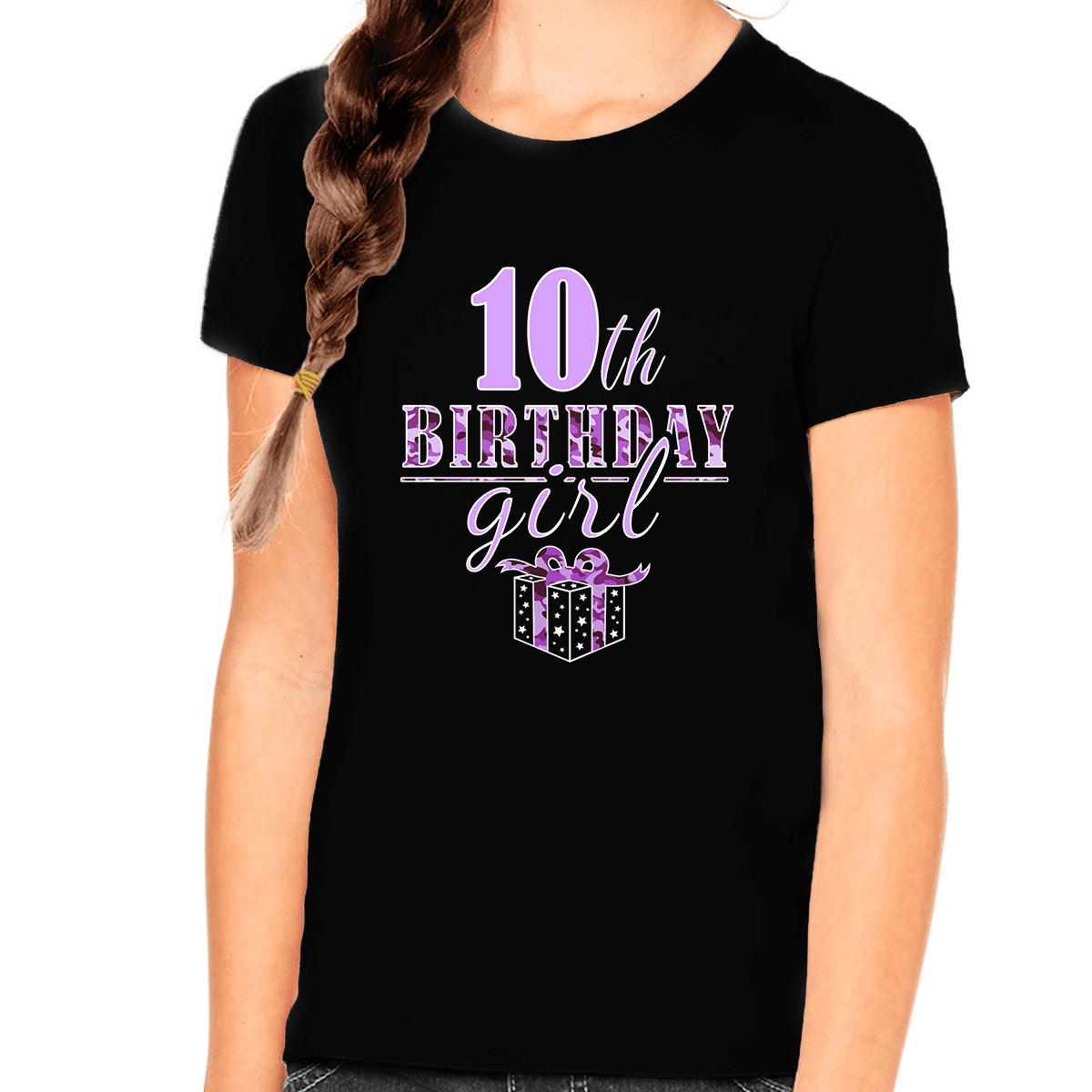 Fire Fit Designs 10th Birthday Shirt Girls Birthday Outfit 10 Year Old Girl 10th Birthday Gifts Cute Birthday Girl Shirt Black