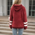 thumbnail image 5 of Scyoekwg Womens Sweatshirt Plush Hooded Drawstring with Pocket Pullover Sweatshirt Trendy Pullover Tops Classic Solid Colors Casual Hoodie Tops Ladies Sweatshirts Long Sleeve Wine S, 5 of 7