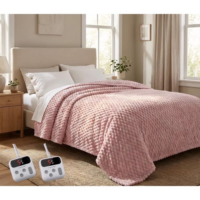 Manta térmica GarveeHome Electric King, 230 x 254 cm, color rosa