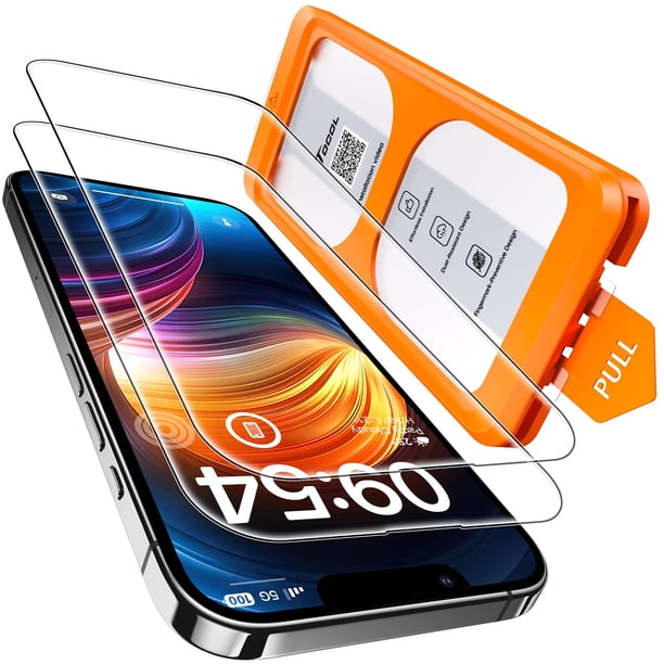 Protector de pantalla TOCOL para iPhone 12 Pro Max, paquete de 2