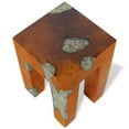 thumbnail image 5 of vidaXL Tabouret en Bois de Teck Massif et Résine, 5 of 5