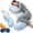 Blue, variant on Pea Pod Body Pillow for Adults, Ergonomic Long Hugging Pillow for Side Sleepers, Soft Full Body Support Cushion with Removable Washable Cover for Bed and Sofa