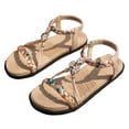 thumbnail image 6 of IUJSOY Sandals for Women 2025 Braided Slingback Flats Open Toe Non-Slip Summer Beach Shoes, 6 of 9