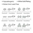 thumbnail image 5 of Lancharmed White Gold Plated Stud Earrings,6 Pairs Ball Zirconia Stud Earring Gift for Women, 5 of 7