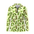 thumbnail image 2 of Uorisanigo Pickled Cucumbers Womens Long Sleeve Golf Shirt Size XS Fashion Quarter Zip Quick Dry Athletic Polo Shirts for Tennis Hiking & Outdoor Sports, 2 of 7