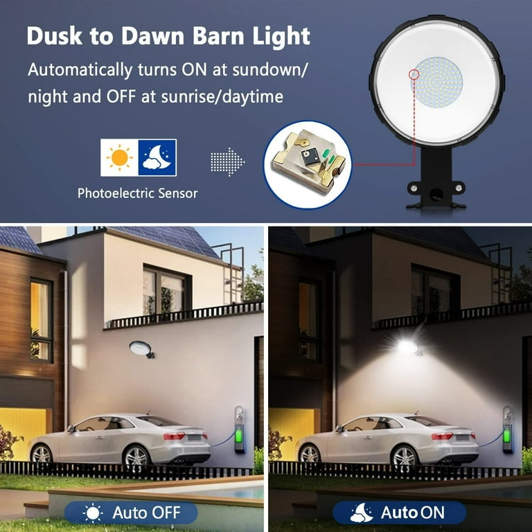 LED Barn Light, Dusk to Dawn Outdoor Lighting with 100W 10000LM