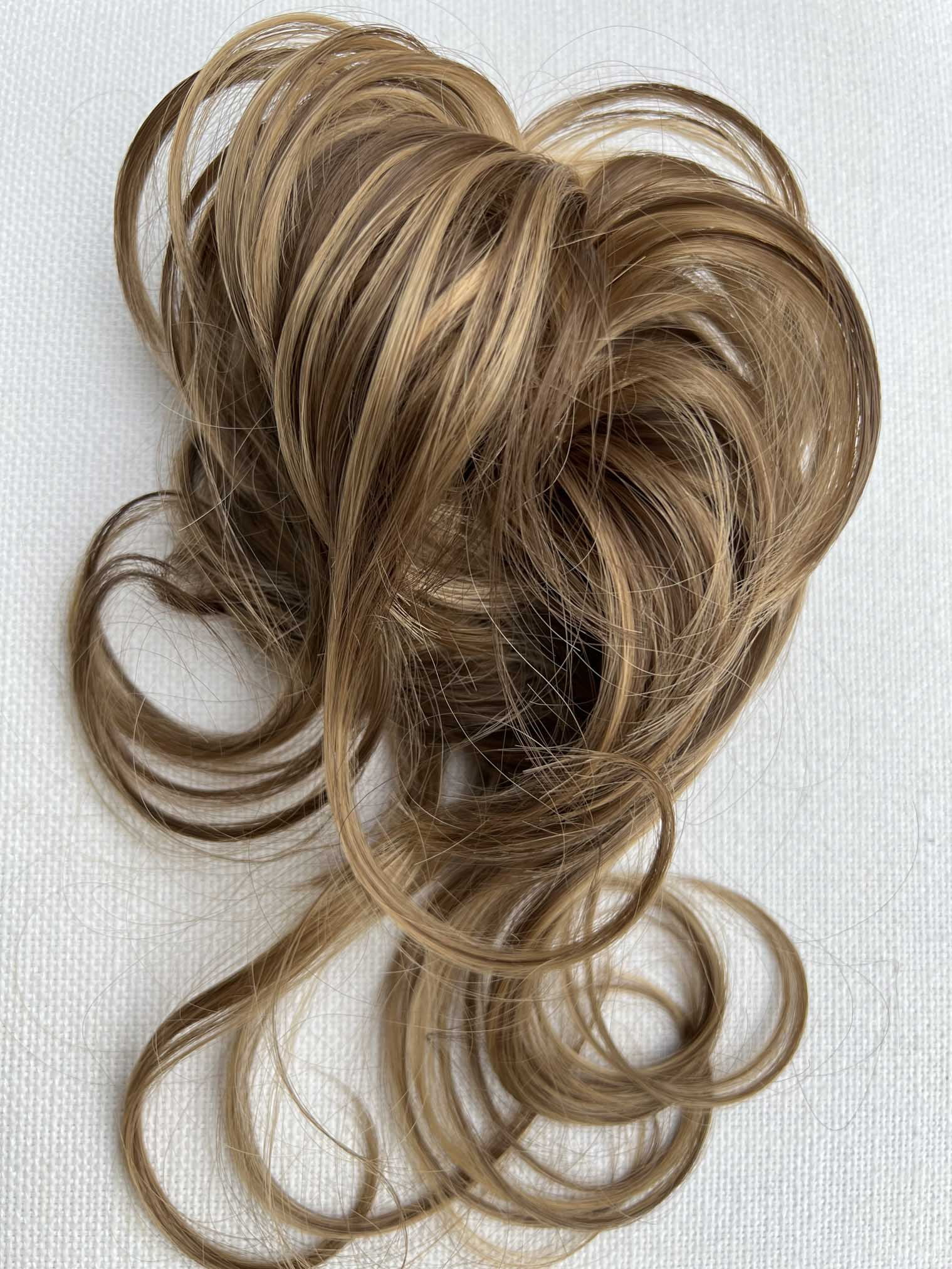 Apexhairs Messy Bun Hairpiece Chignon Curly Hair Bun Scrunchie Updo with Bangs Real Hair Bun