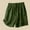 Green, variant on NTACZA Cotton Linen Shorts Women Embroidered Drawstring Shorts Elastic Waist Boho Ladies Shorts L