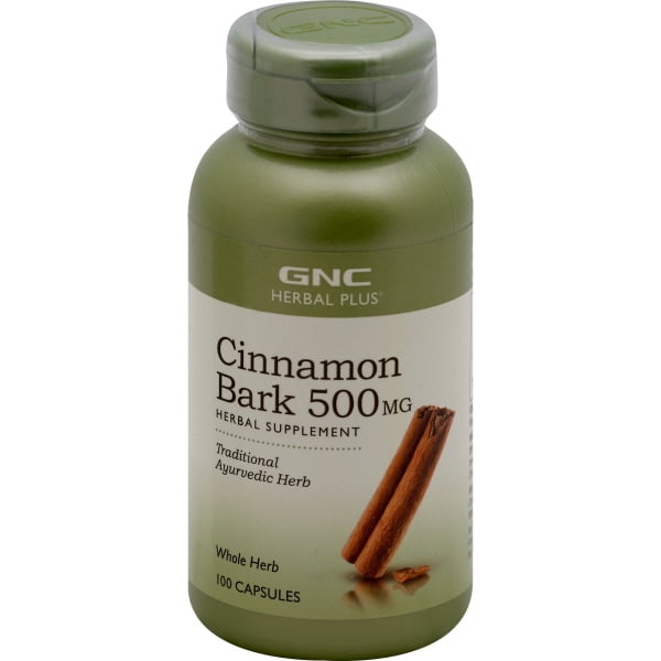 GNC Herbal Plus Cinnamon Bark 500mg, 100 Capsules