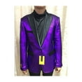thumbnail image 3 of Men's SEQUINS-1 Purple Wholesale Price $95 Shiny Flashy Paisley Blazer By Alberto Nardoni Brand Designer, 3 of 3