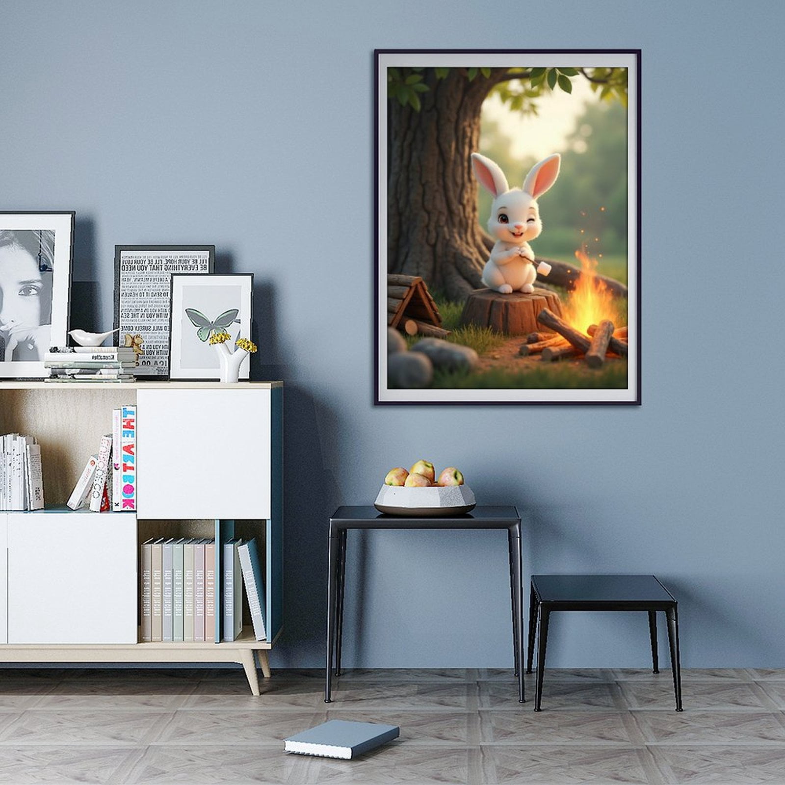 Diamond Art Kits for Adults - 5d Bunny Campfire Marshmallow Evening Diamond Painting for Adults, Diamond Art for Adults Beginners, Diamond Painting Kits for Adults for Home Wall Decor