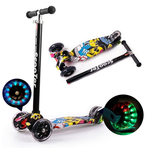 Patinete plegable para niños Patinete de 3 ruedas con luz
