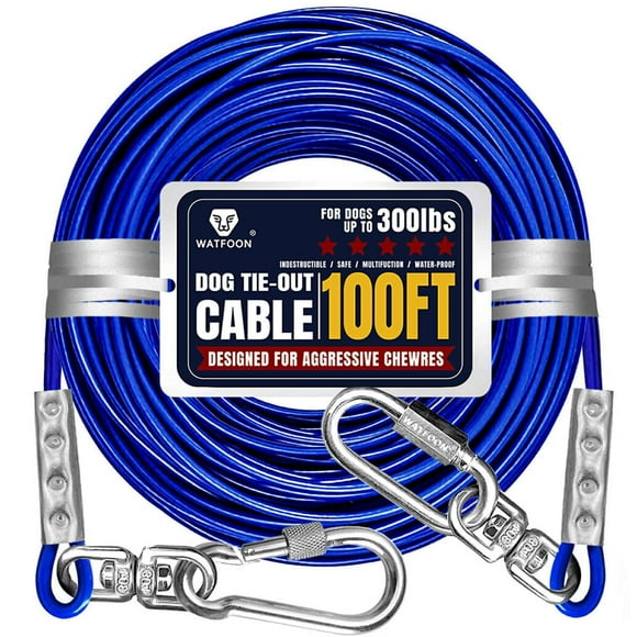 Tie Out Cable WATFOON, correa de alambre de acero resistente de 30 m