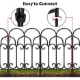 thumbnail image 6 of AMAGABELI GARDEN & HOME Decorative Garden Fence 18in x 7.5ft Coated Metal Outdoor Rustproof Landscape Wrought Iron Wire Border Fencing Folding Patio Fencing Flower Barrier Section Panel Decor Black, 6 of 7