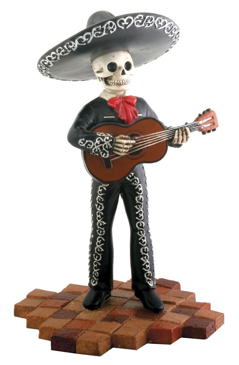 2 Day of the Dead Mariachi Lady Figurine Collectible Decor Set 