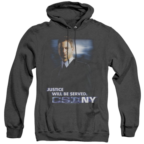 Csi:Ny Justice Served Adult Heather Hoodie Sweatshirt Black