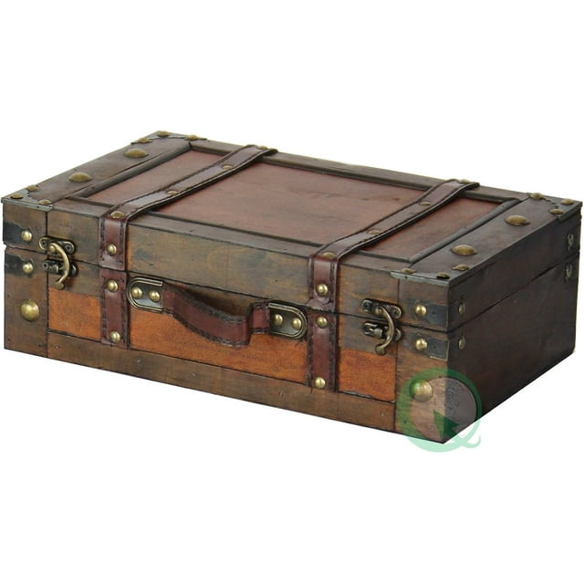 Old Style Suitcase With Straps, Small