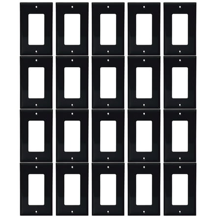 (case of 60) Eaton Wiring 1-Gang Decorator Wall Plate, Nylon, Standard, Black, 5151BK