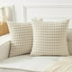 thumbnail image 1 of HAYAN UGASA Christmas Soft Boho Corduroy Pillow Covers Set of 2 Big Plush Granular Euro Throw Cushion Covers for Couch Sofa Bedroom Modern Home Decor, Dark Green, 26x26 Inch, 1 of 1