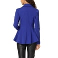thumbnail image 3 of INSPIRE CHIC Women's Turn Down Collar Open Front High-Low Hem Gothic Peplum Blazer M Royal Blue, 3 of 6