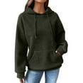 thumbnail image 2 of Green Hoodies for Women Hoodies for Women Solid Color Casual Fall Hooded 2023 Pullover Hoodie Basic Sweatshirts Womans Fashion Blouse Clothes Fall Tops for Women 2025, 2 of 6