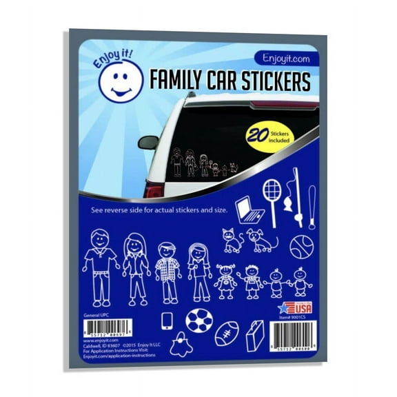 Enjoy It, Traditional Family Car Stickers, Outdoor Rated Vinyl Sticker Decals, 20 Stickers