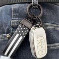 thumbnail image 7 of GASTROPOD Car Keychain with American Flag Charm for Men and Women Genuine Leather Car Keychain Leather Key Chain Holder for Men Leather Car Key Chain and Anti-Lost D-Ring for Men Black, 7 of 7