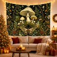 thumbnail image 3 of Mushroom and Moth in a Starry Celestial Garden, Mystical Vintage Illustration for Nature Lovers, Ethereal Botanical Wall Art, Birthday Gift Tapestry Wall Hanging for Bedroom and Living Room, 3 of 7