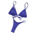 thumbnail image 1 of Gibobby Conjunto de bikini para mujer Verano damas sexy bikini color sólido dos piezas traje de baño playa traje de baño(Azul,CH), 1 of 5
