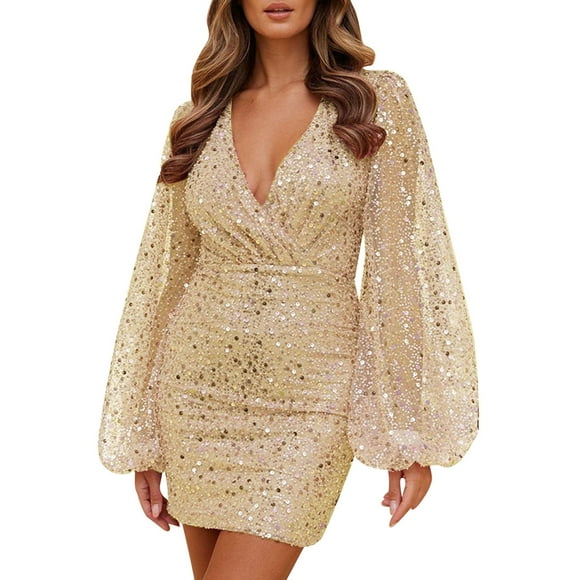 Ketyyh-chn99 Cocktail Dresses for Women Wedding Dress Floral Half Sleeve Elegant Formal Evening Cocktail Party Gowns Maxi Dress Gold,S